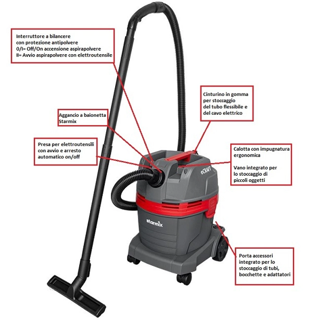 Vendita online Aspirapolvere Aspiraliquidi eCraft  APL1422 EWR
